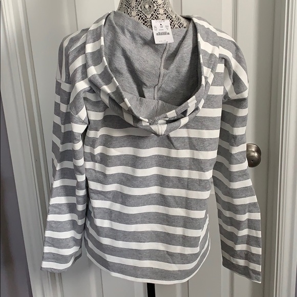 J.Crew Striped Hooded Sweatshirt - Picture 2 of 2